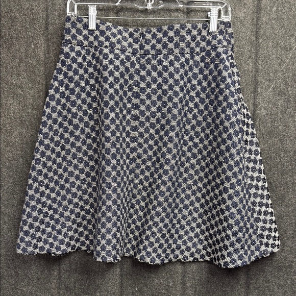 Ann Taylor Blue and White A-Line Knee-Length Skirt - Picture 3 of 3